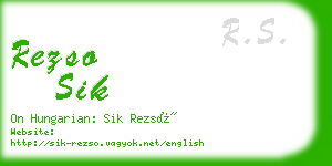 rezso sik business card